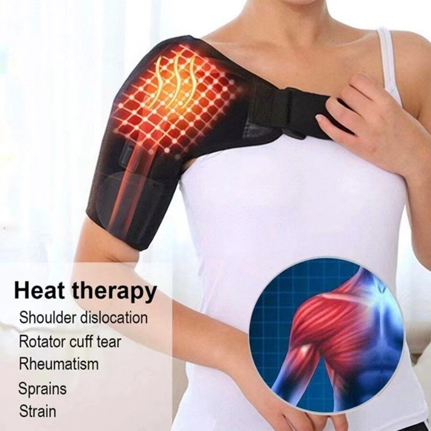 Self Heating Shoulder Strap Adjustable Thermal Pad For Pain Relief