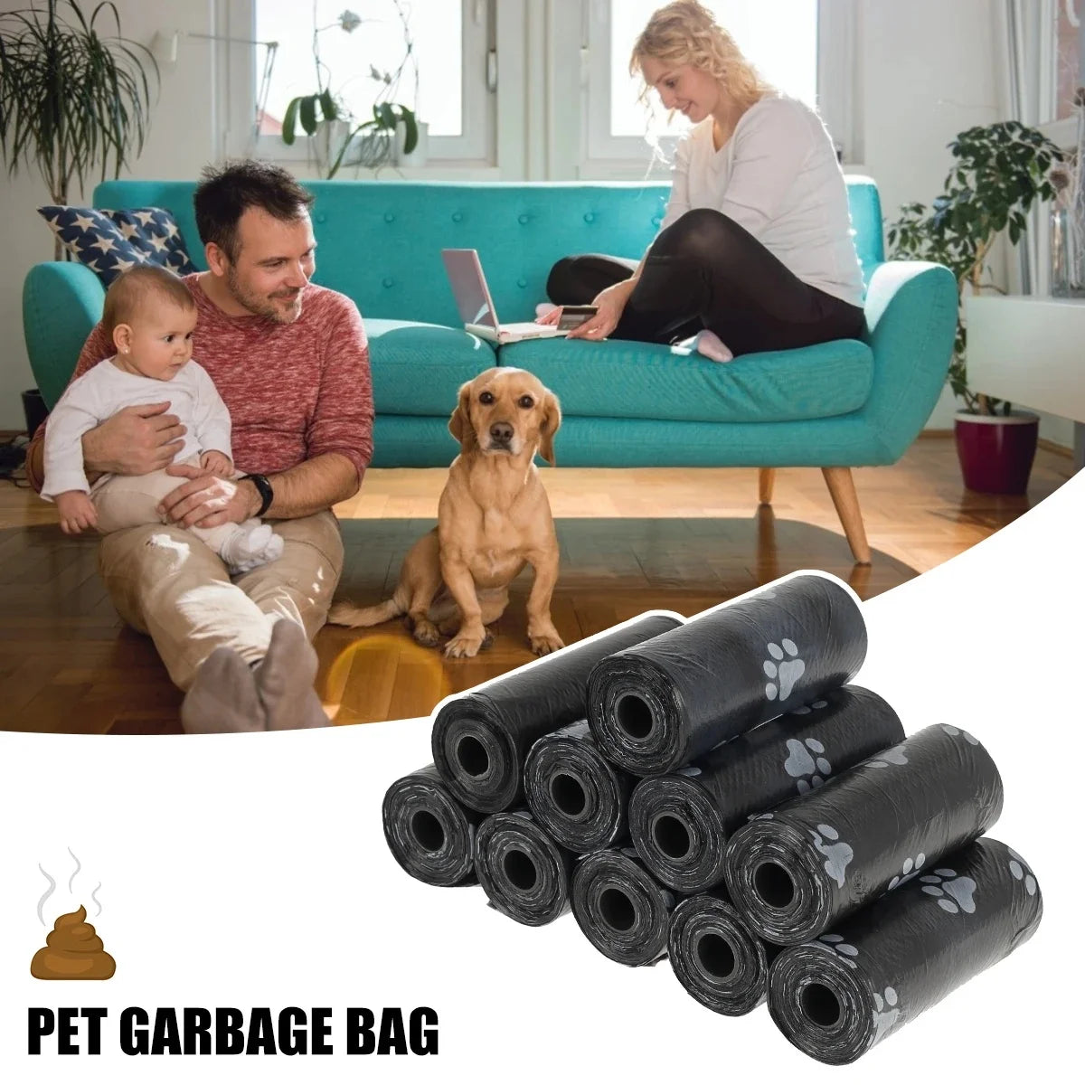 NONEDog Biodegradable Dog Poop Bags Dispenser For Outdoor Use
