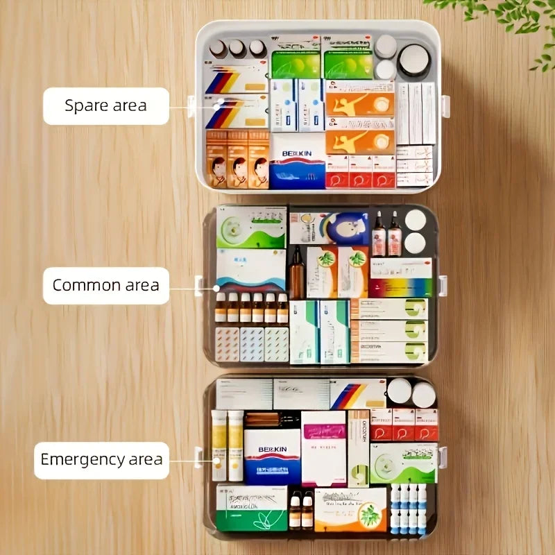 Portable First Aid Kit Large Capacity Emergency Medical Box With Storage