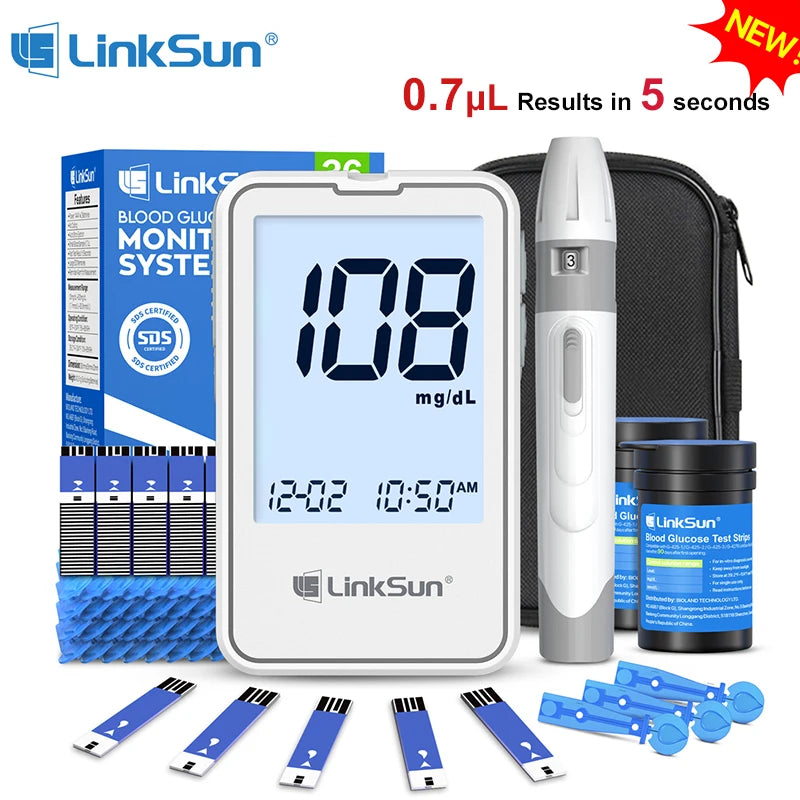 Linksun G-425-2 Blood Glucose Meter Glucometer Kit For Diabetes Testing