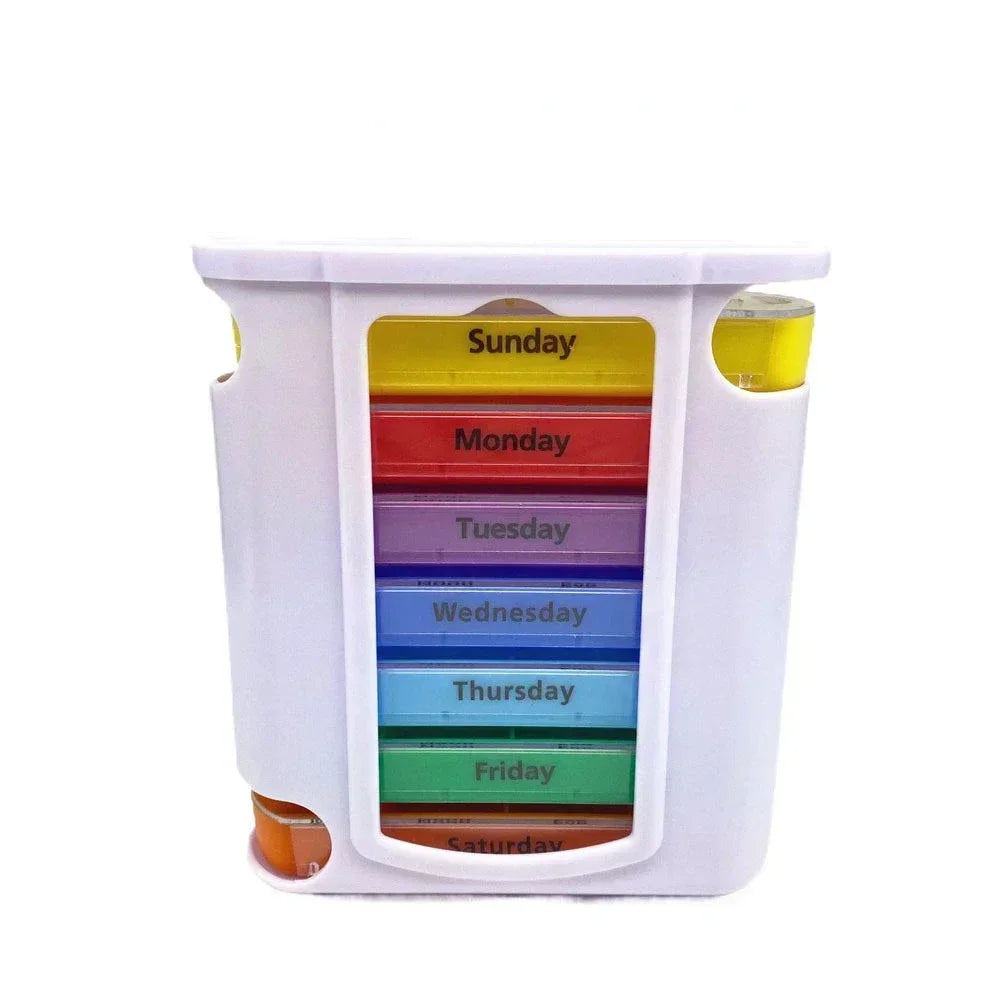 Portable 28 Grids Weekly Pill Box Storage Case Travel Medicine
