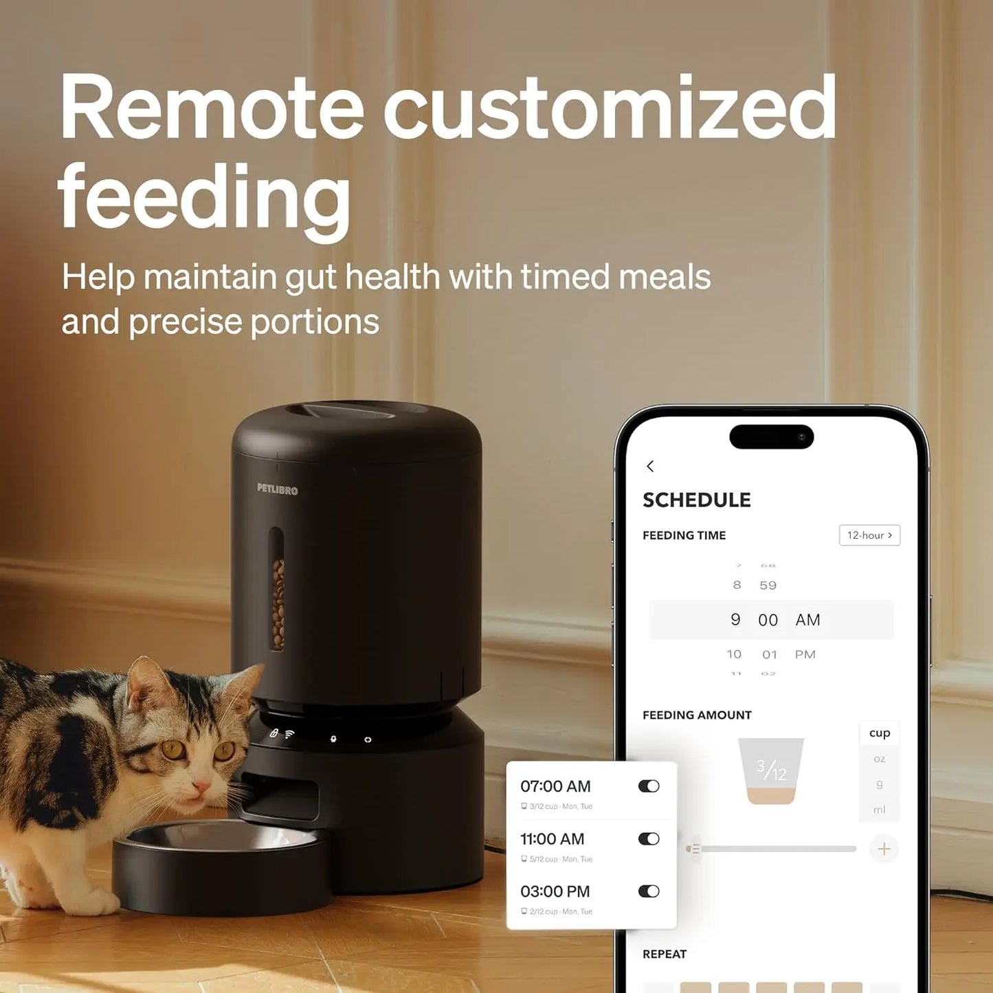 Smart Automatic Pet Feeder With App Control And Backup Power
