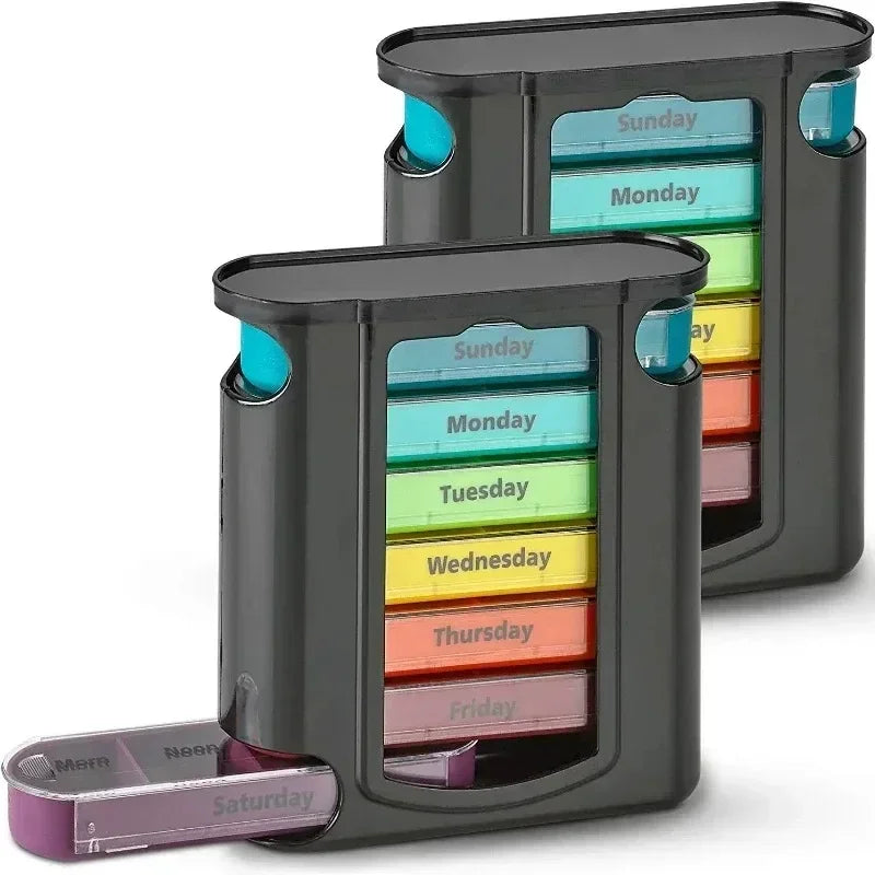 Pill Case 28 Grids Weekly Pill Organizer Portable Medicine Box
