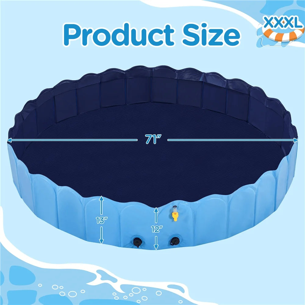 Foldable PVC Pet Pool With Sprinkler For Dogs And Cats