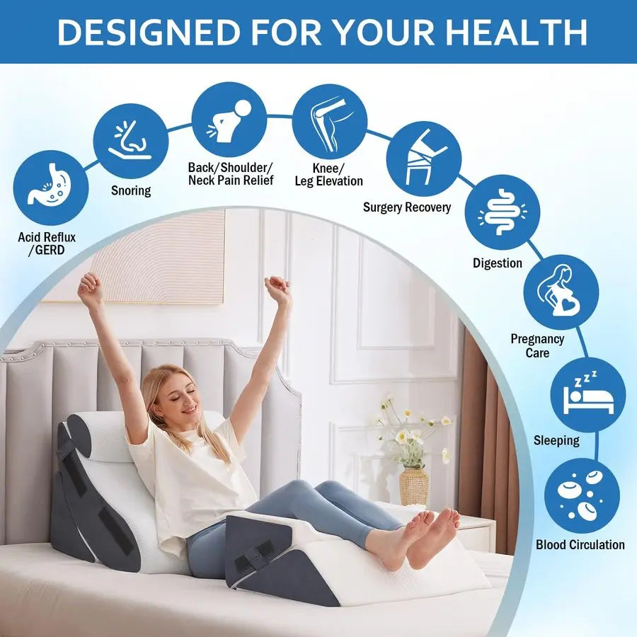 Wedge Pillow Set After Surgery for Pain Relief and Sleep