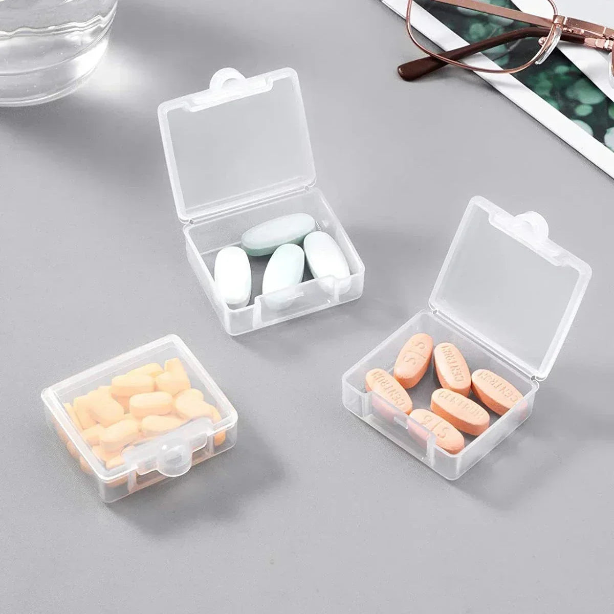 Dawndesslo 3 Pcs Portable Mini Pill Box Organizer Travel Companion