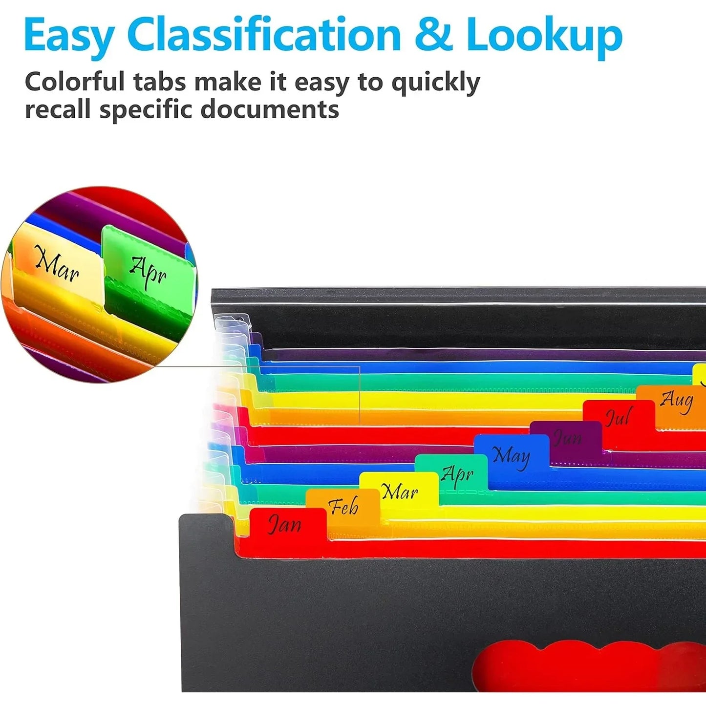 Accordion File Organizer With 12 Pockets