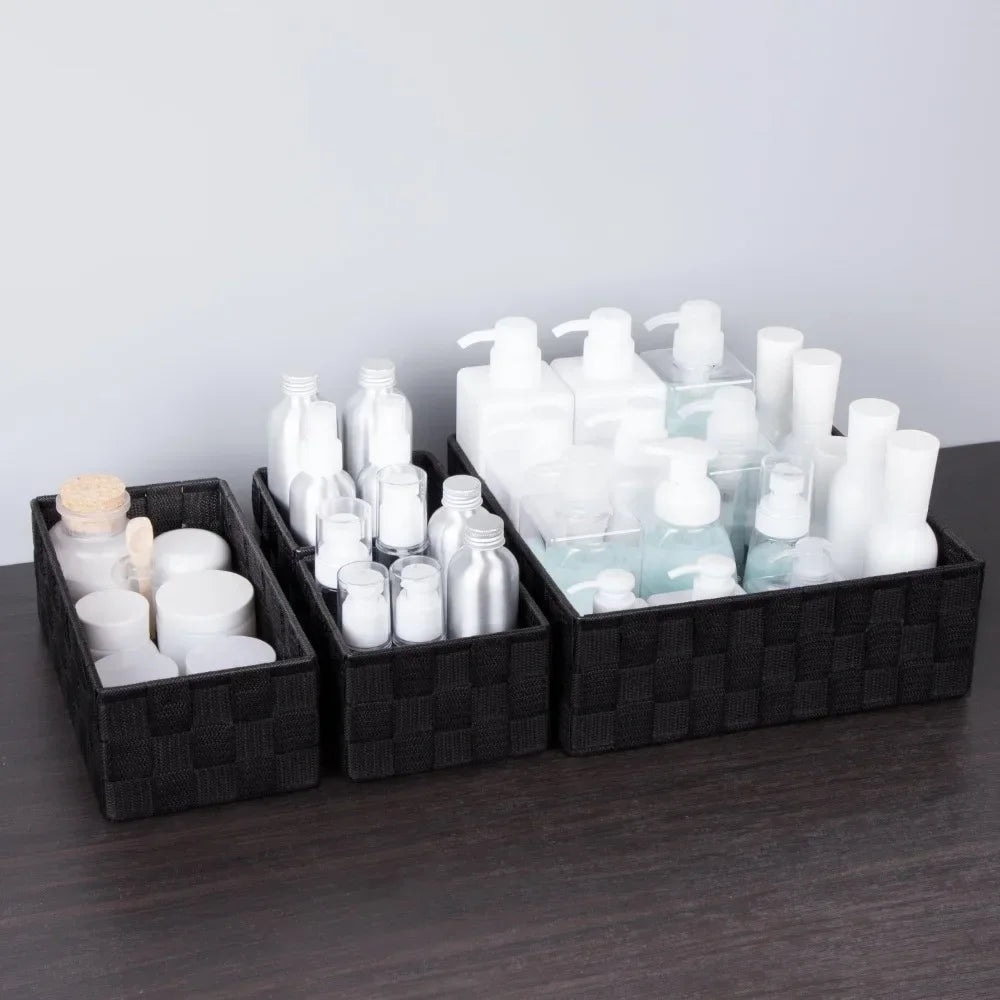 Woven Storage Basket Organizer Cube Box For Closets And Shelves
