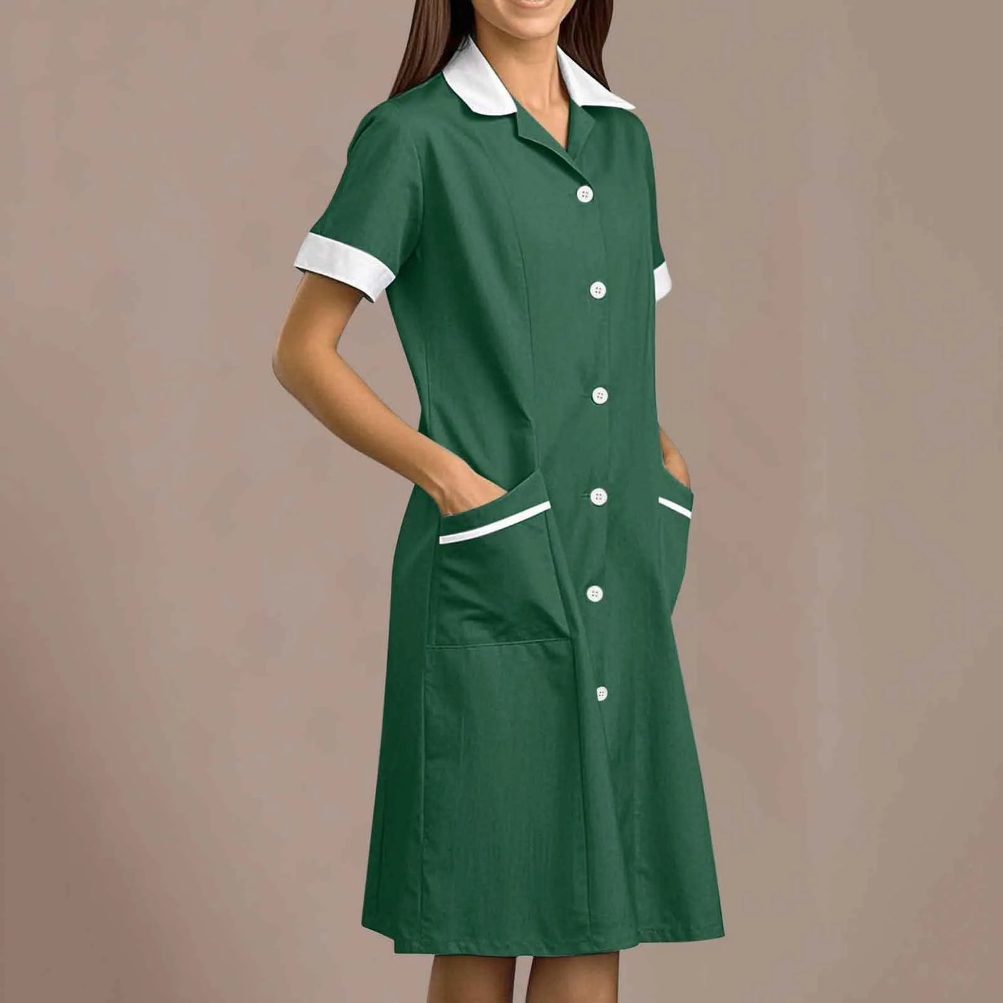 Eillysevens Nurse Uniform Long Sleeve Slim Fit Dress