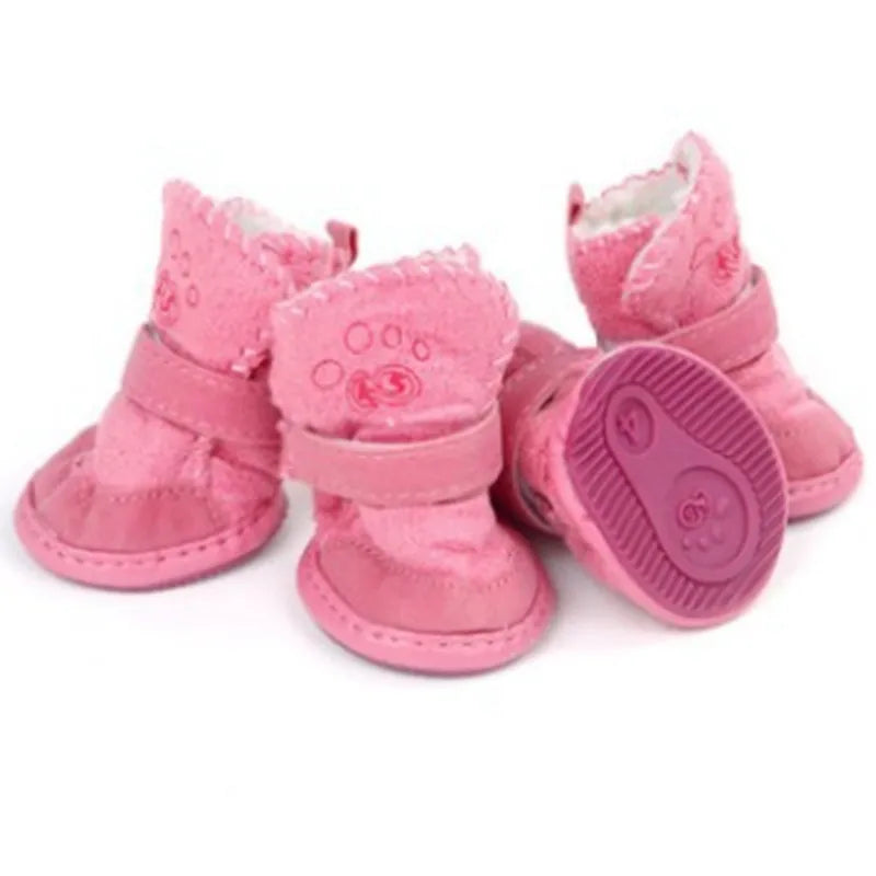 NONECN Pet Dog Shoes 4 Pack Thick Warm Boots