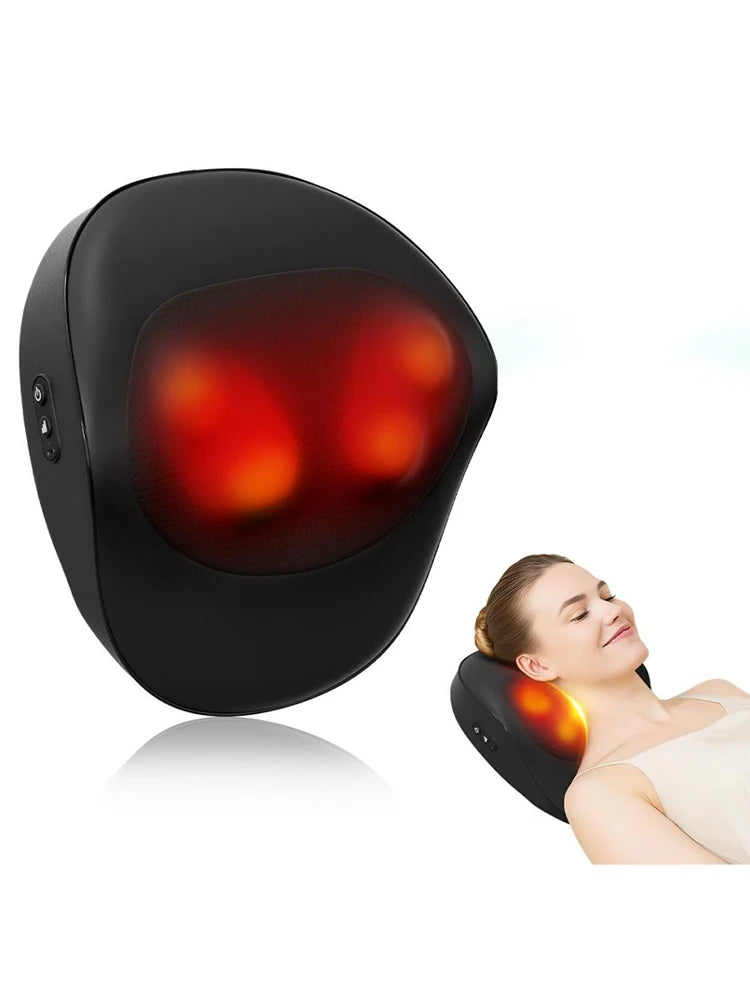 HIMOUTA Electric Shiatsu Back Massager With Heat 3D Kneading Pillow