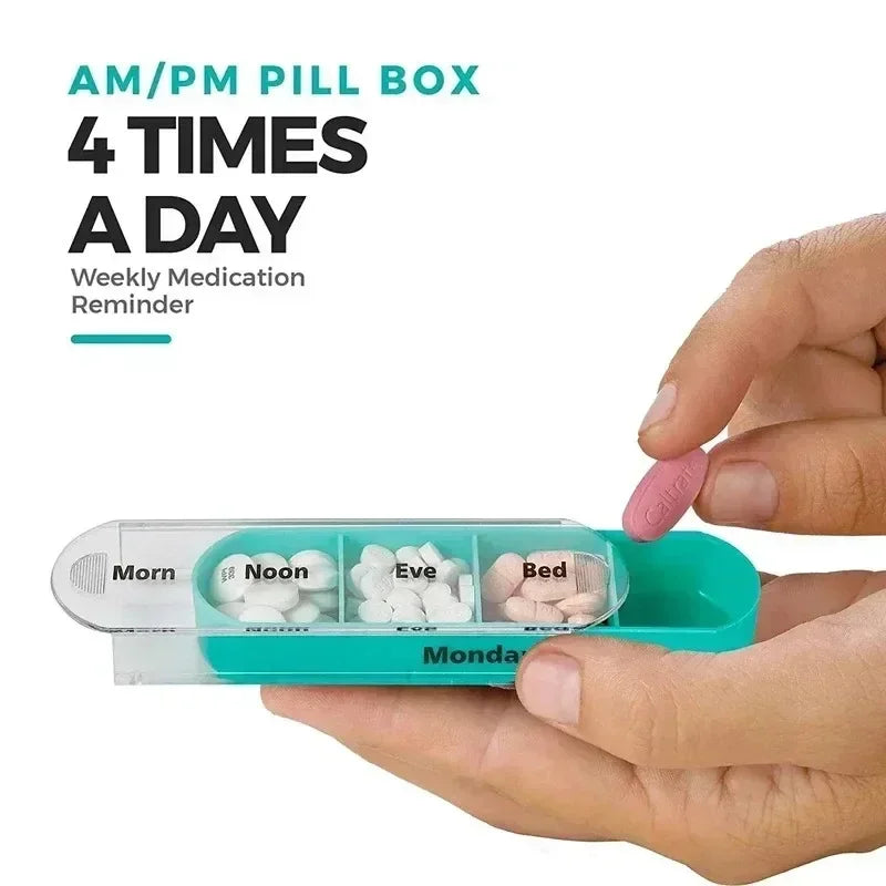 Portable 28 Grids Weekly Pill Box Storage Case Travel Medicine