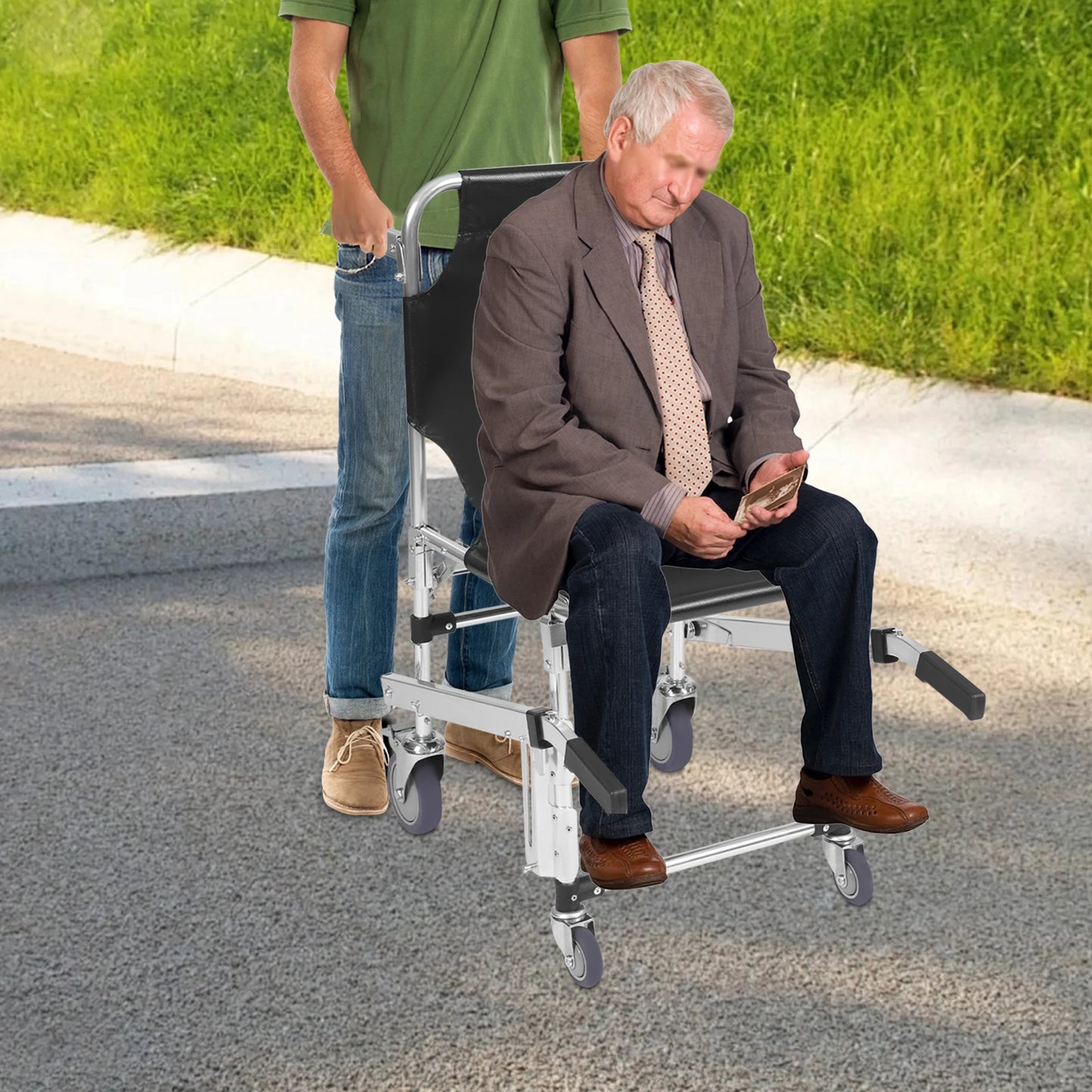 Stair Climbing Wheelchair Foldable Aluminum Rescue Chair