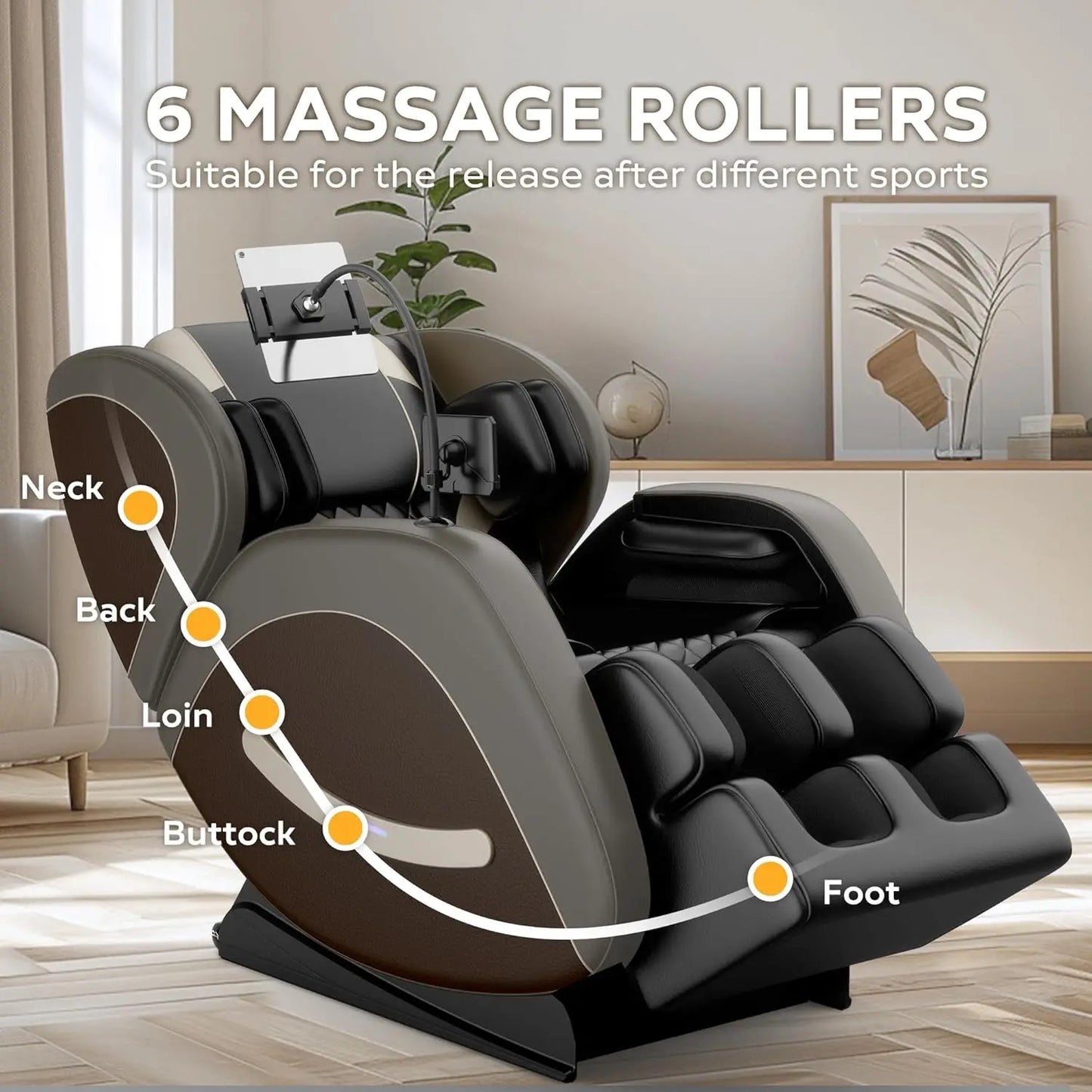Zero Gravity Leather Massage Chair With Auto Modes And Airbags