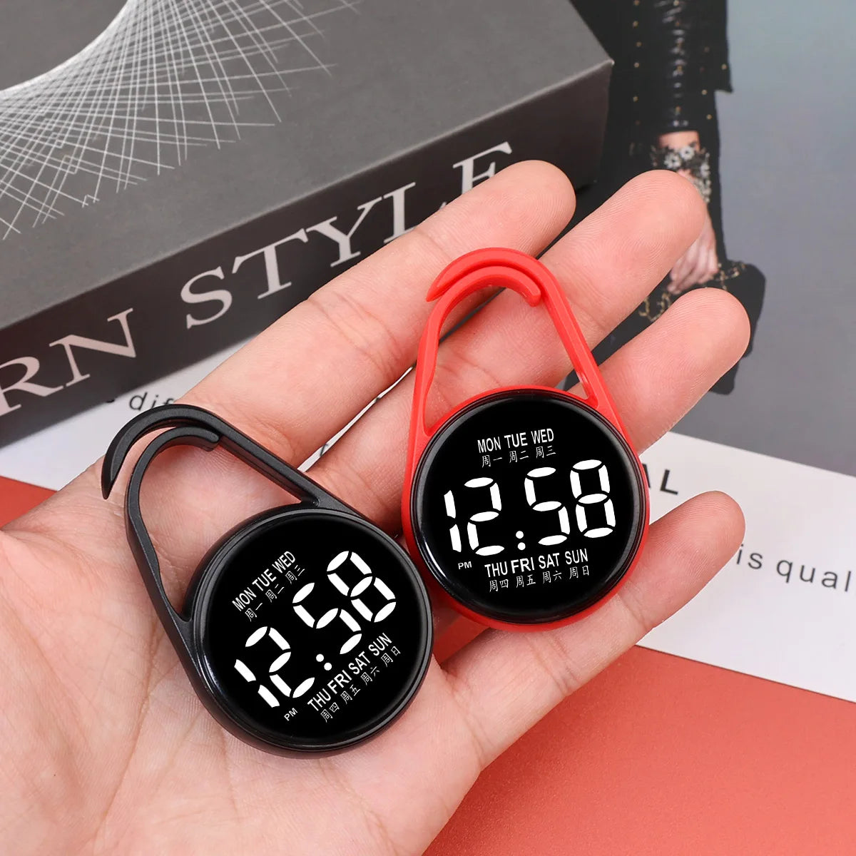 LED Hanging Watch Night Light Pocket Watch Digital Unisex