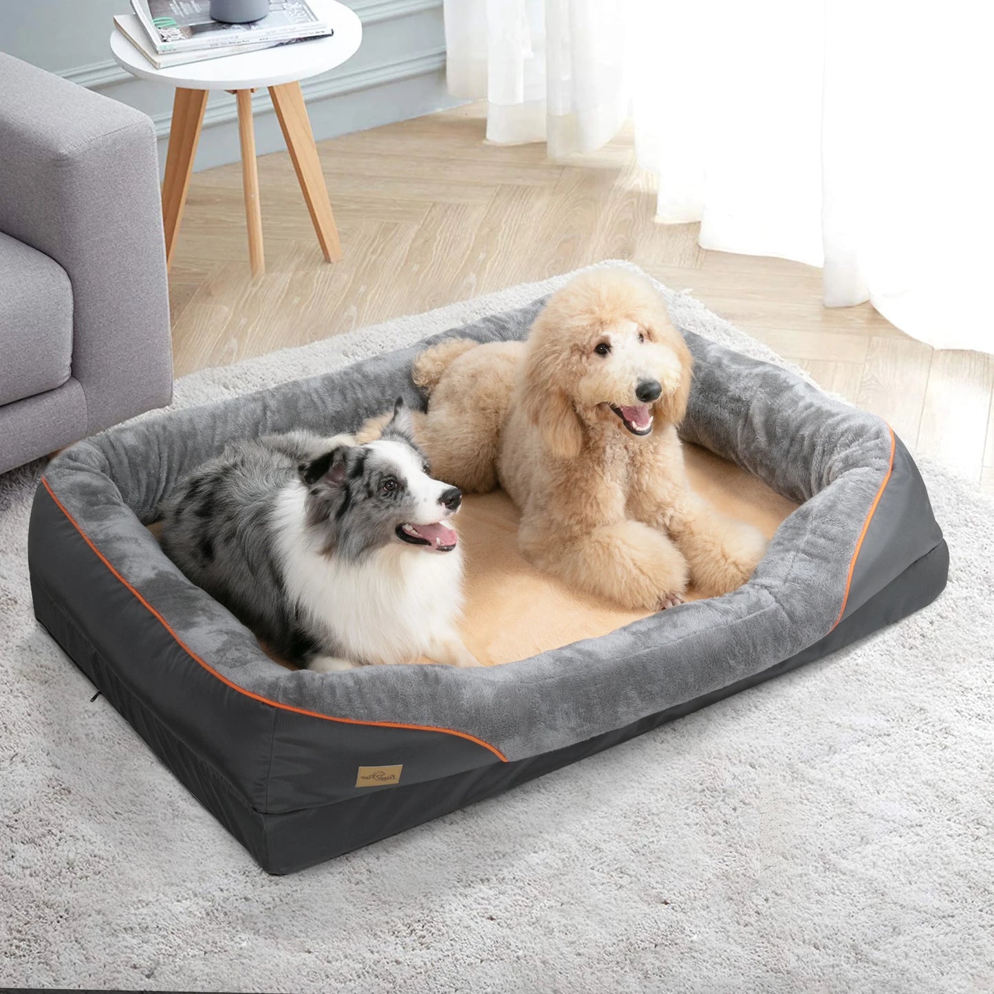 BINGOPAW Large Dog Bed With Removable Washable Cover Waterproof Foam