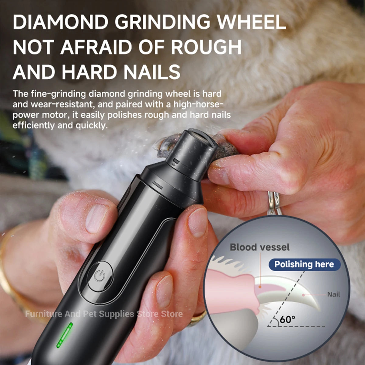 Electric Dog Nail Grinder USB Rechargeable Pet Nail Trimmers