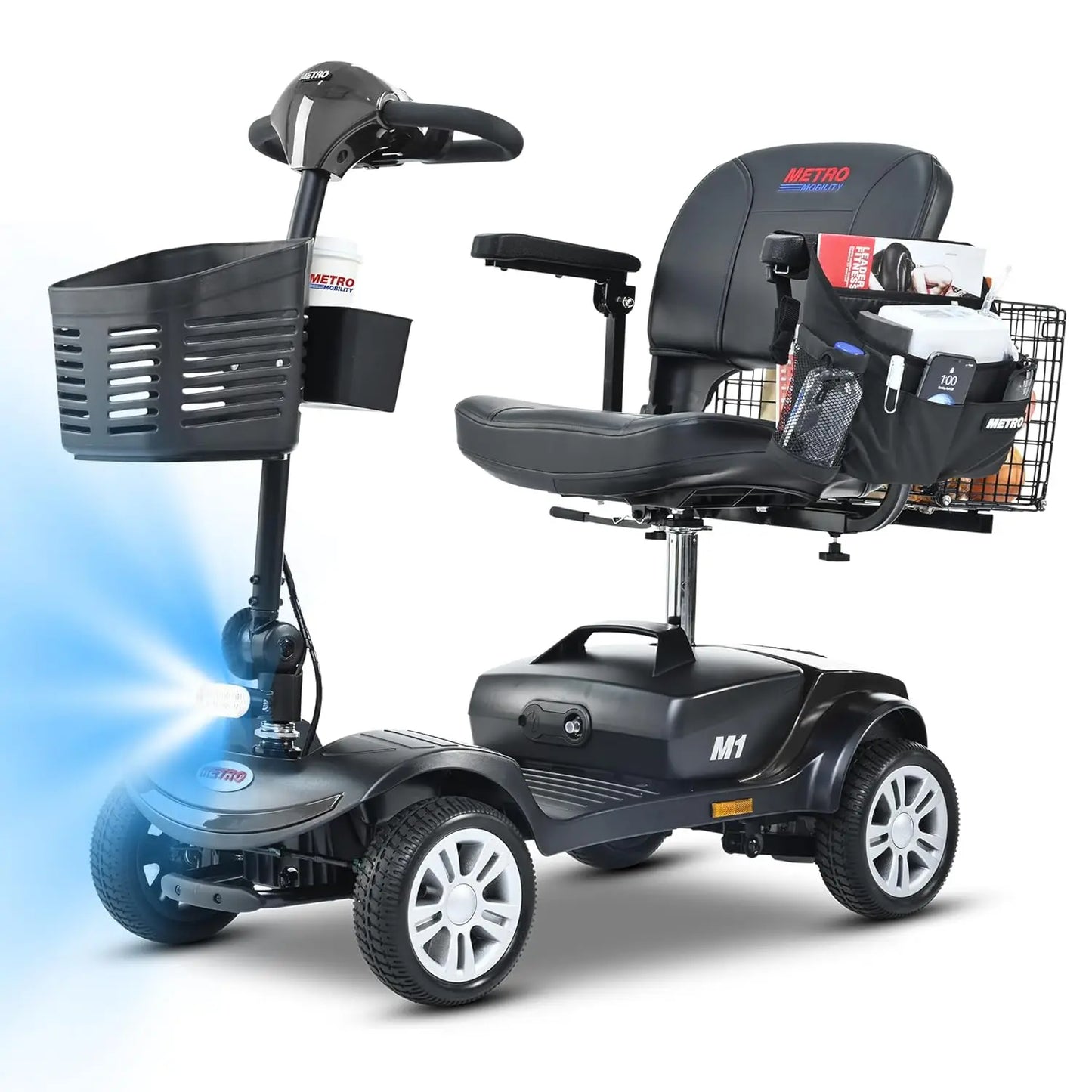 4 Wheel Mobility Scooter 300 lb Capacity Folding for Adults