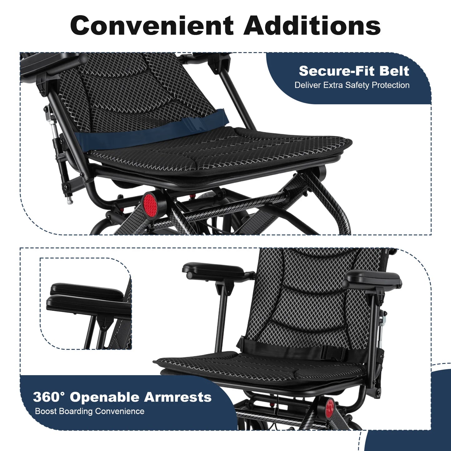 130kg Loadable Reclining Wheelchair Folding Transport For Seniors