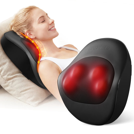 HIMOUTA Electric Shiatsu Back Massager With Heat 3D Kneading Pillow