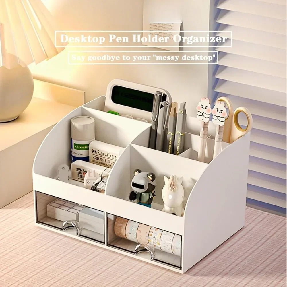 Desk Organizer Set With Pen Holder And Makeup Case
