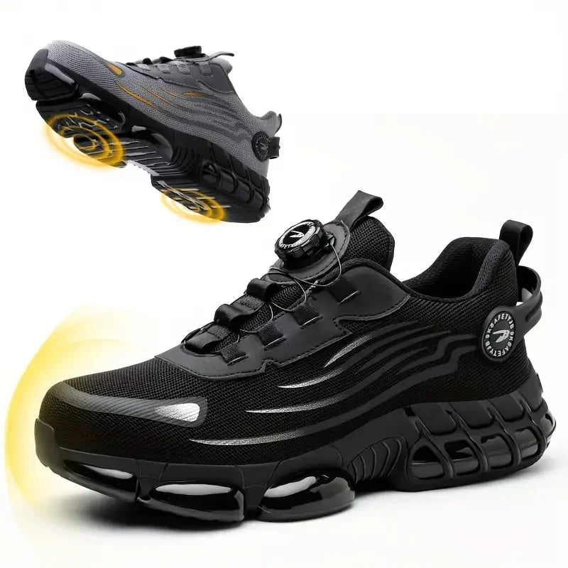 Mens Steel Toe Work Shoes Lightweight Breathable Antiskid Boots