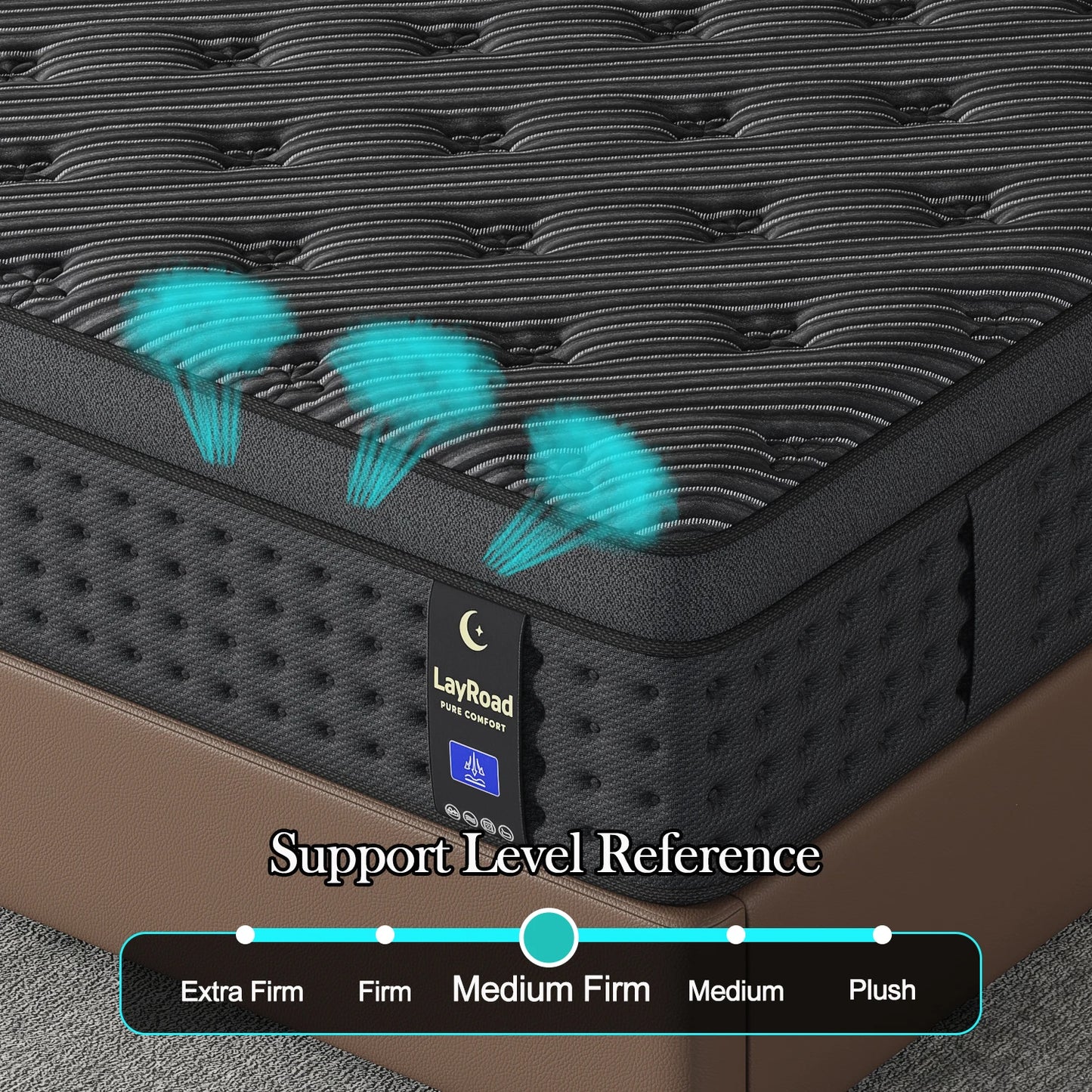 LayRoad Memory Foam Spring Boxed Mattress Medium Firmness Pressure Relief
