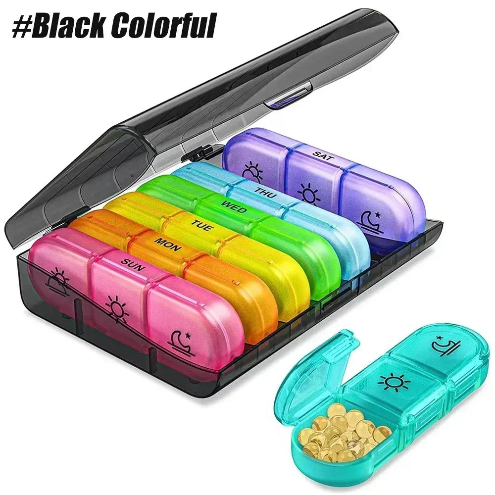 Weekly Pill Organizer 7-Day Box Portable Dispenser