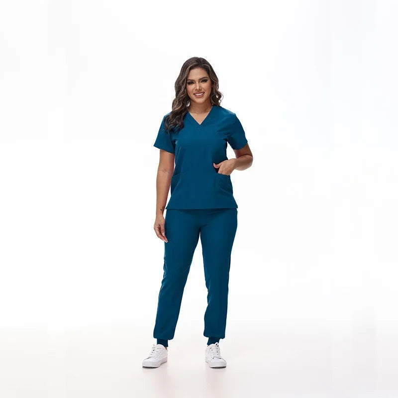 BAISITIMPLE Stretchy Medical Scrubs Uniform for Doctors and Nurses