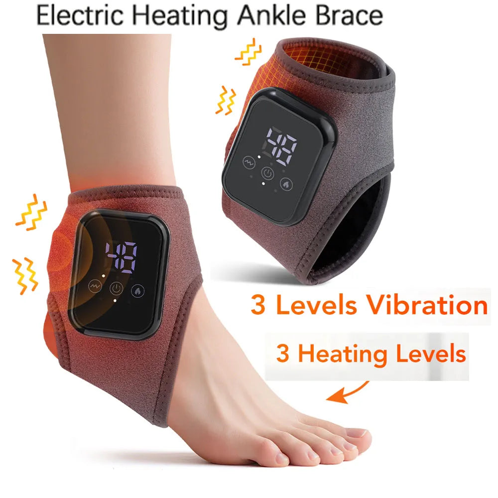 Hailicare Rechargeable Electric Ankle Brace Massager With Hot Compress