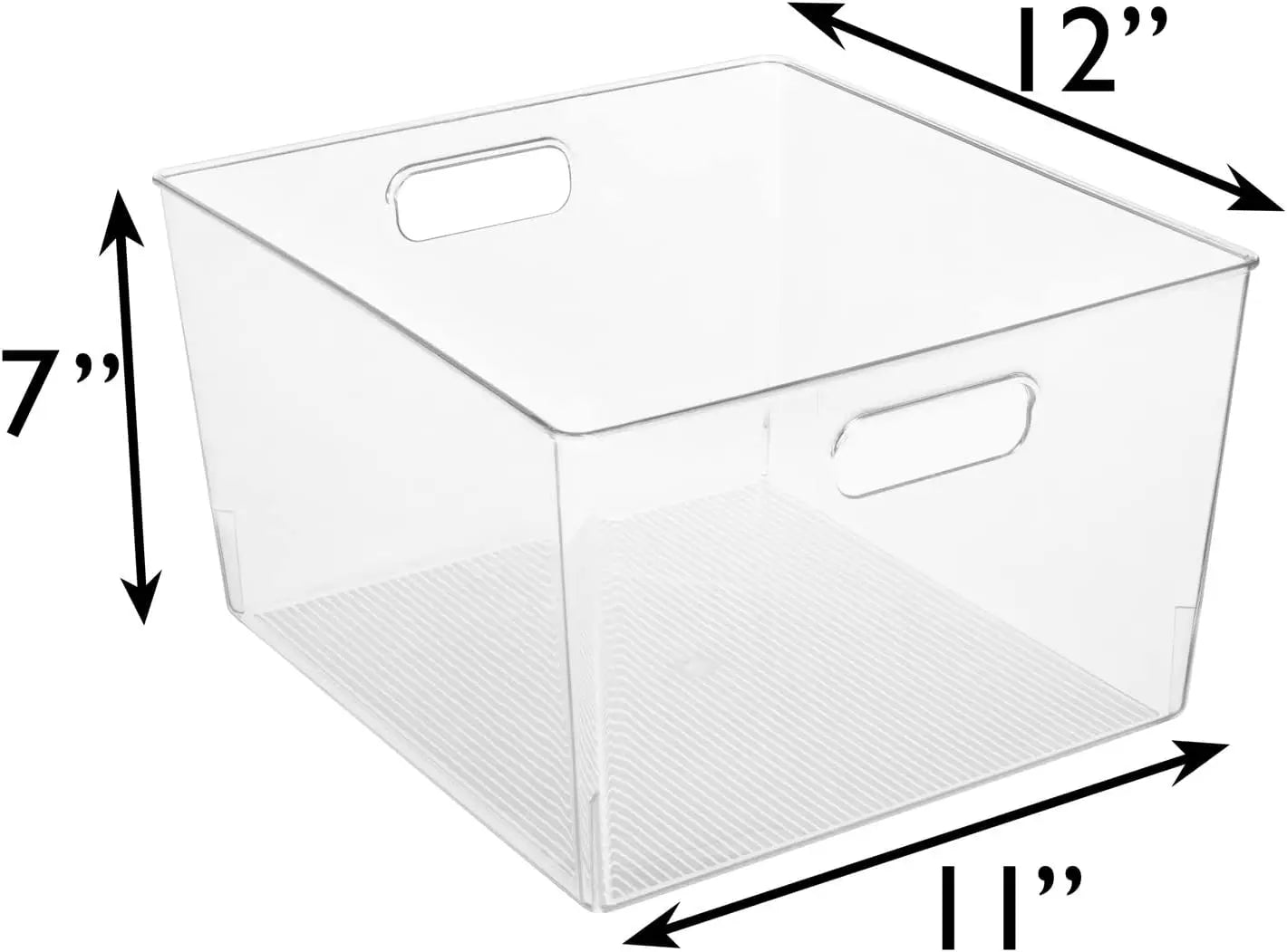 Plastic Storage Bins 4 Pack For Kitchen Pantry Organization