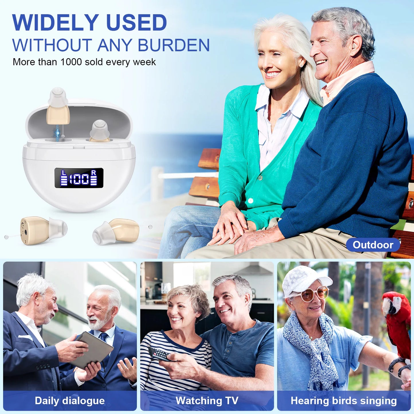 KF Concept Mini In Ear Hearing Aids With Rechargeable Display