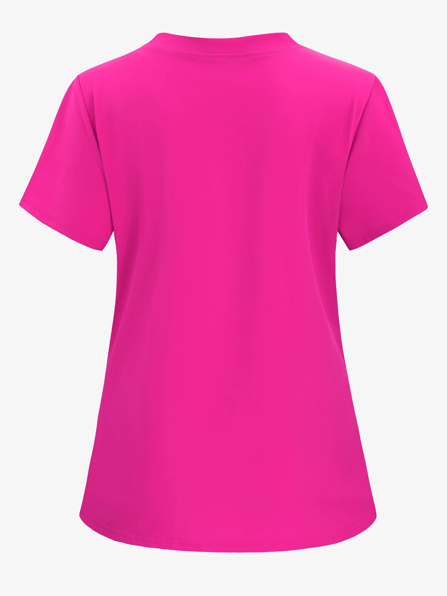 XUANSHOWCN Women Nurse Uniform Woven Top Pocket Front V Neck