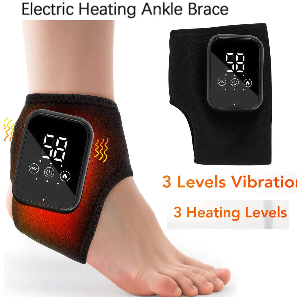 Hailicare Rechargeable Electric Ankle Brace Massager With Hot Compress