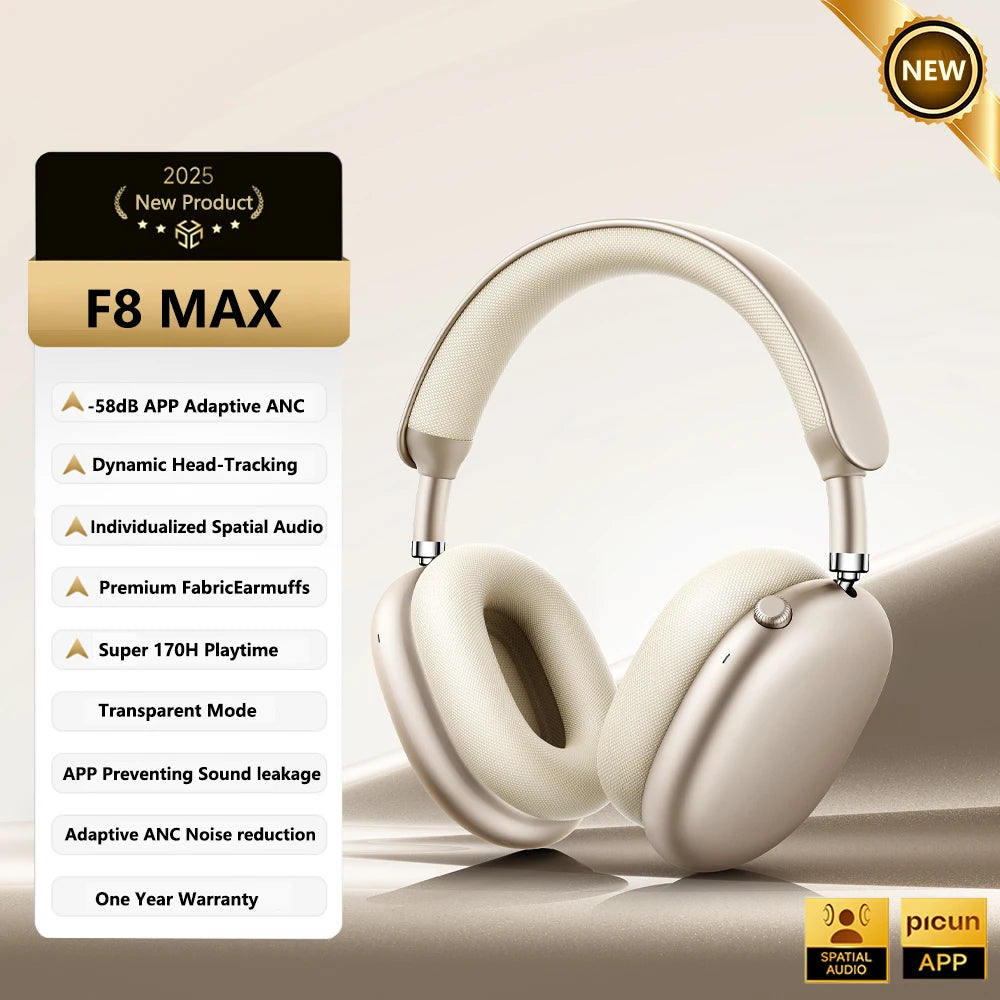 Picun F8 Pro Wireless ANC Headphones With Spatial Audio