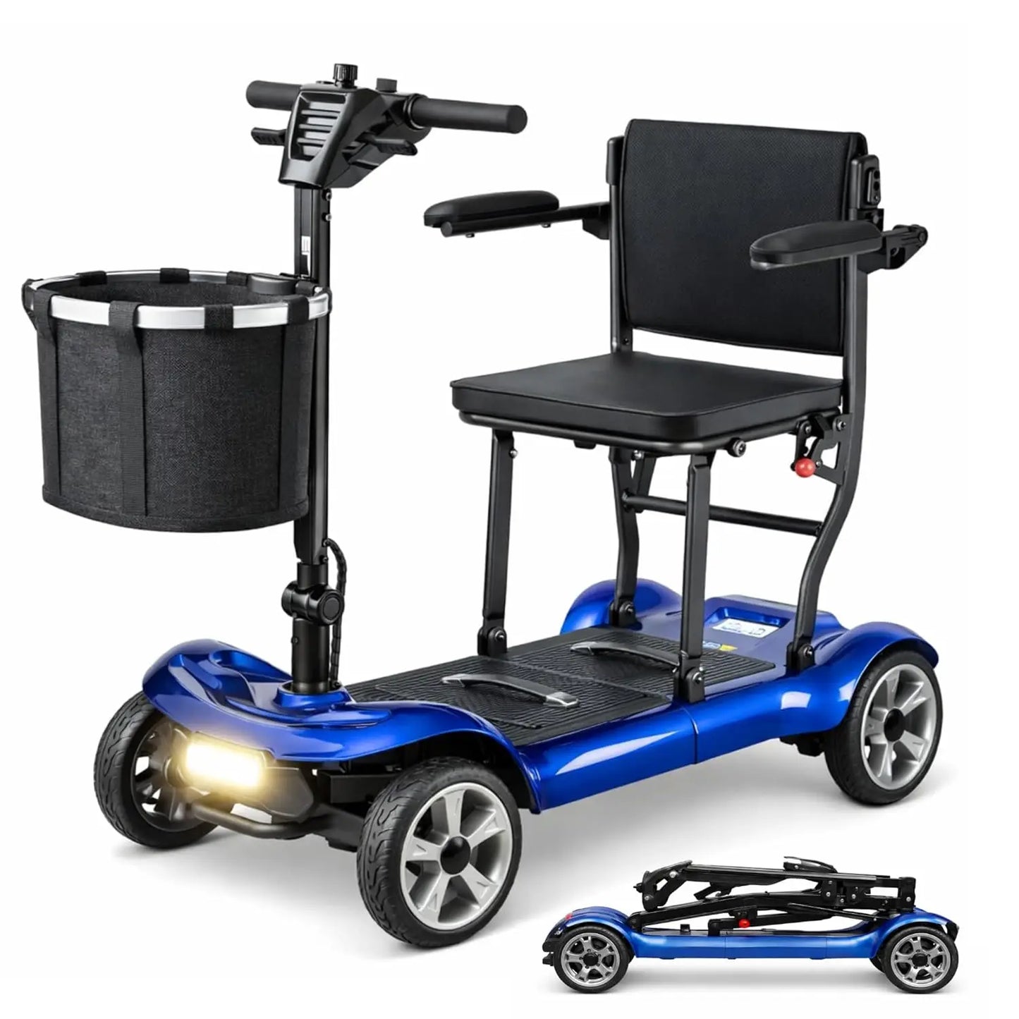Ultra Lightweight 4 Wheel Mobility Scooter Electric Powered Wheelchair