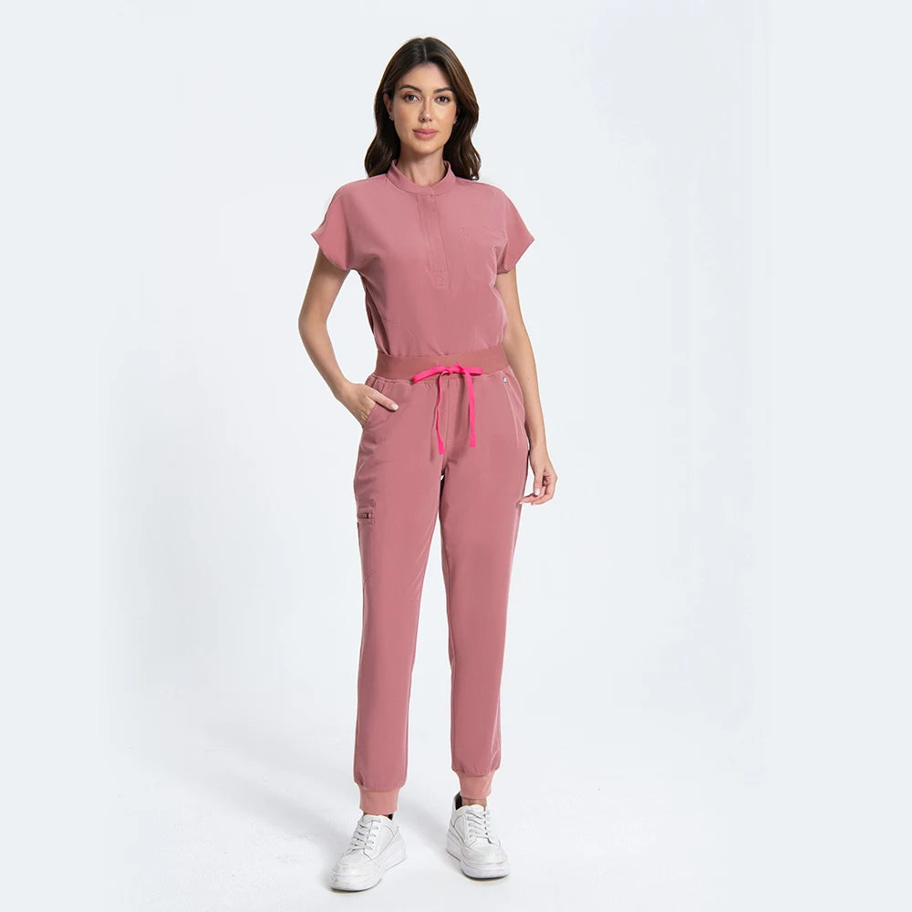 KUNGFU SCRUBS Nurses Uniforms Women Medical Scrubs Set Antibacterial