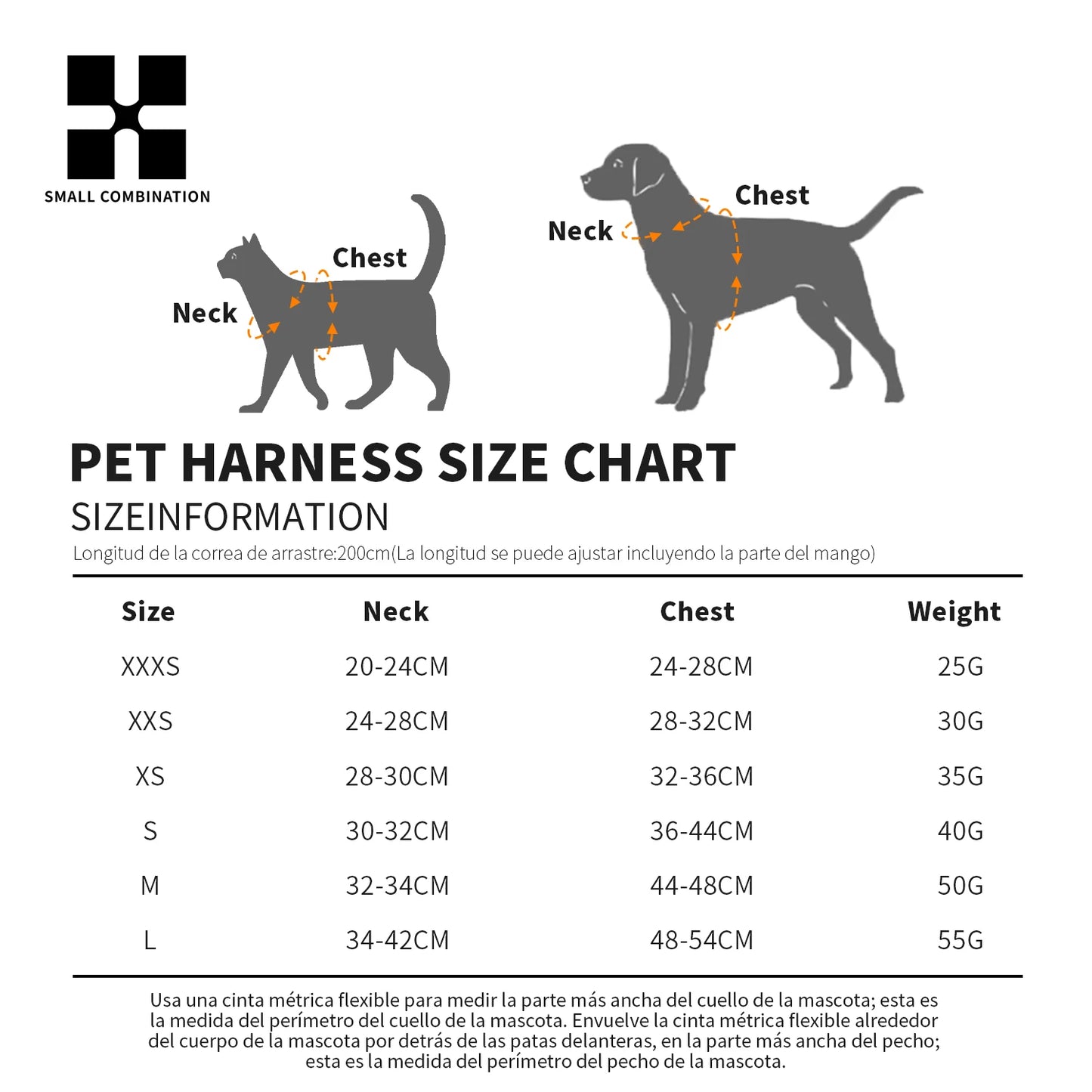 Small Combination Reflective Dog Harness Leash Set For Small And Medium Dogs