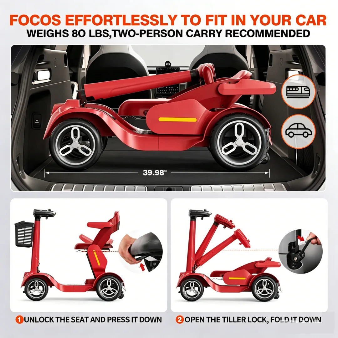 Spd 2 Foldable All Terrain Mobility Scooter For Adults And Seniors