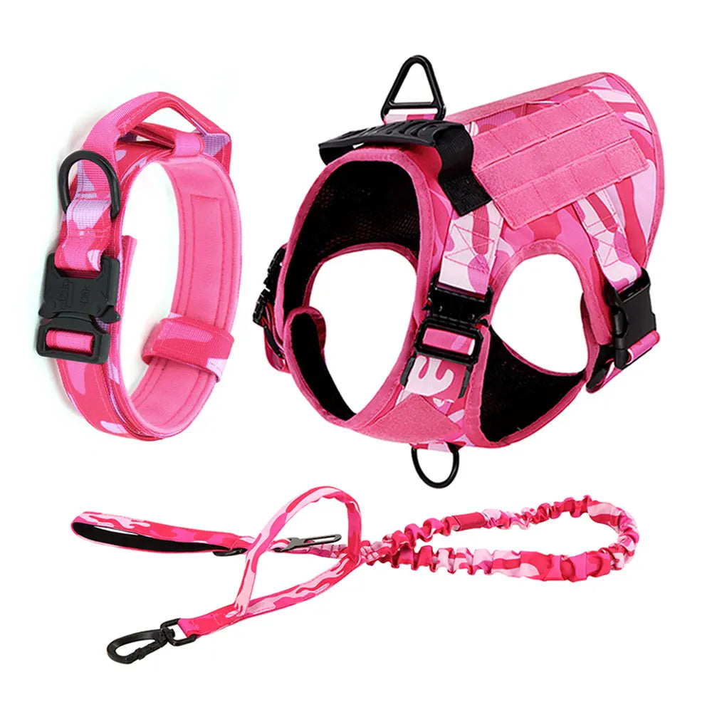 PETRAVEL Military Camouflage Dog Harness Adjustable Nylon Tactical Vest