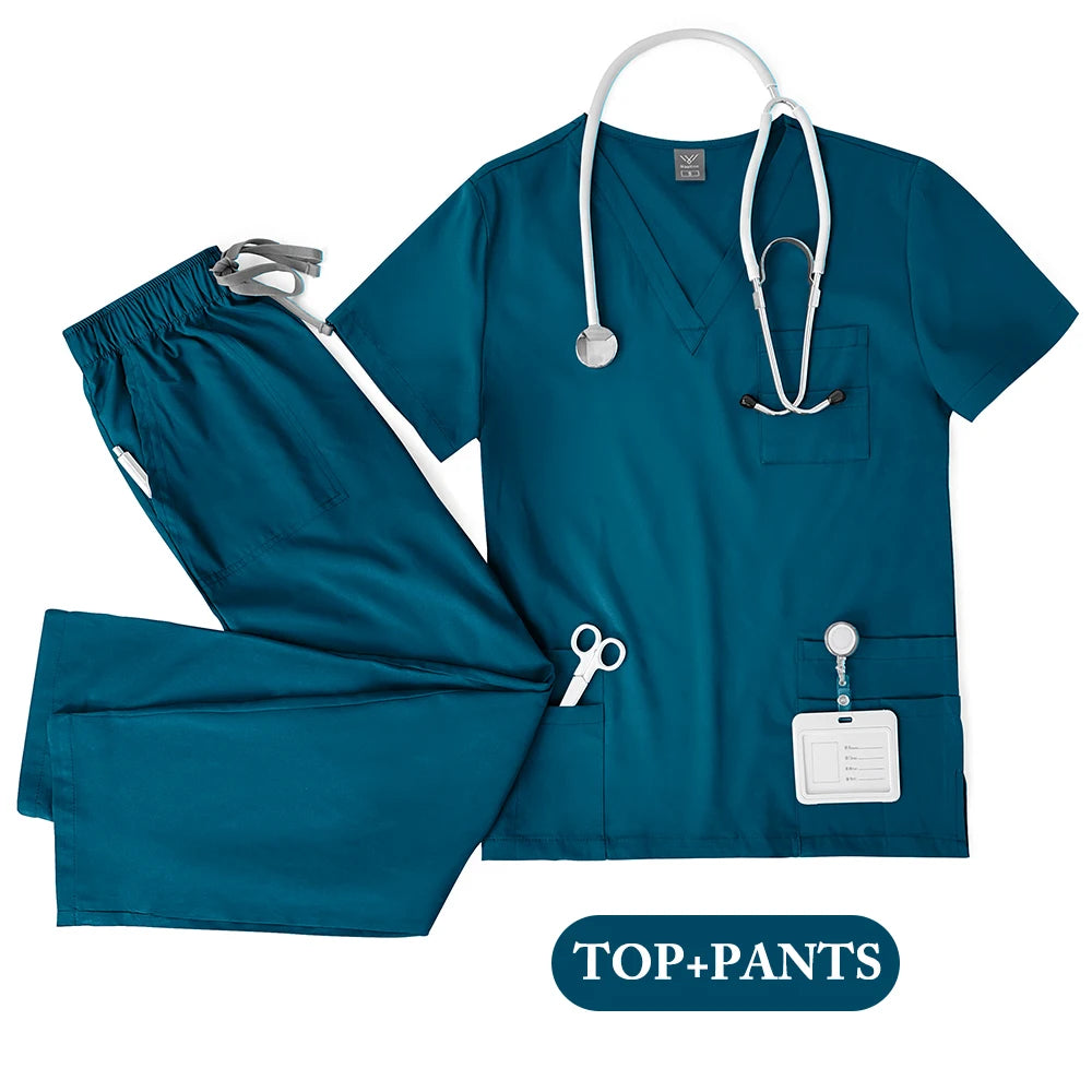 Unisex Medical Scrubs Set For Nurses And Doctors Workwear