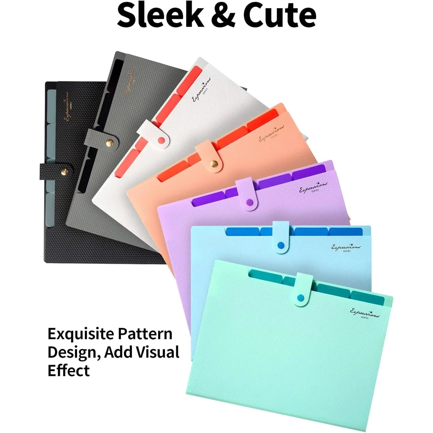 Expandable File Folder With 5 Pockets Portable Organizer