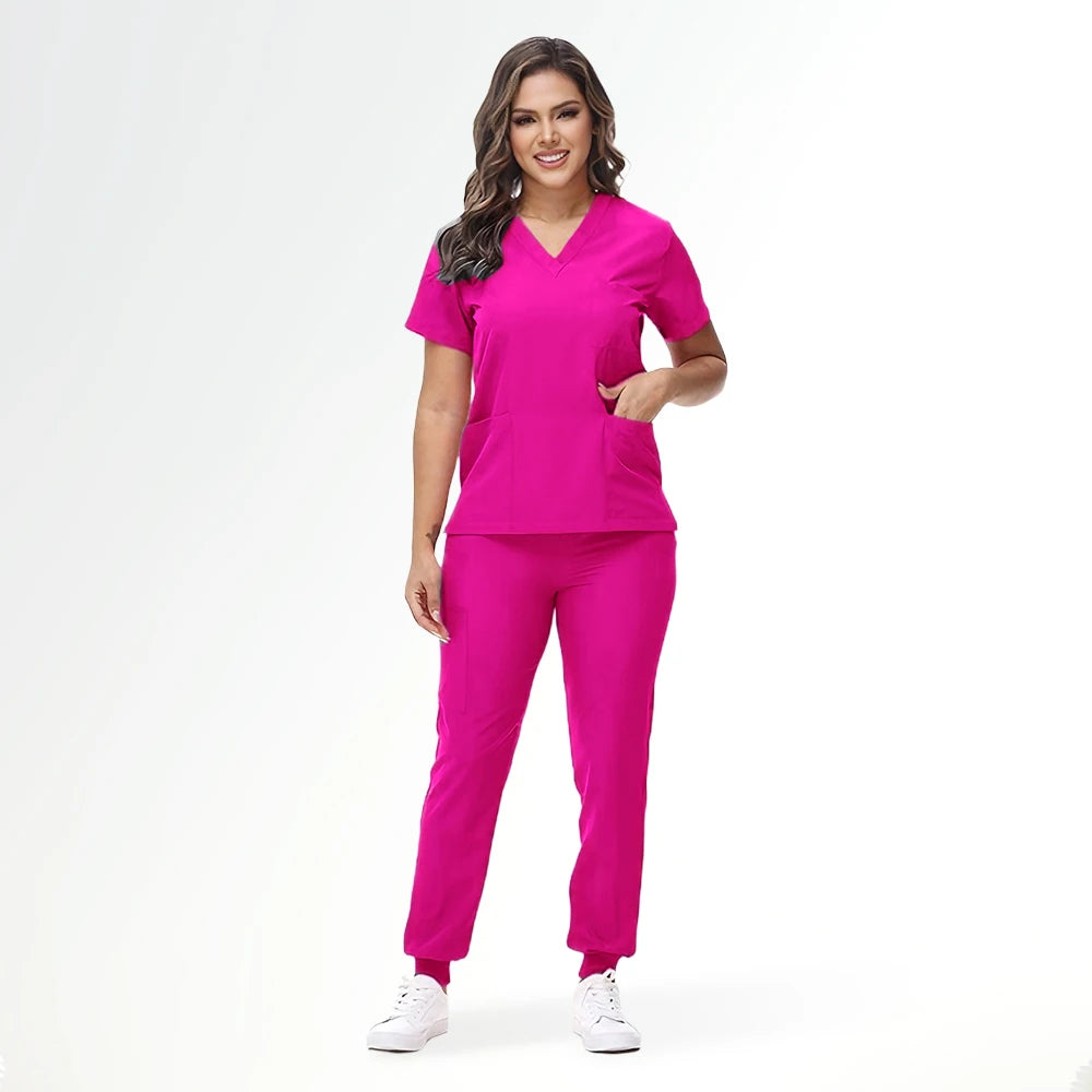 BAISITIMPLE Stretchy Medical Scrubs Uniform for Doctors and Nurses