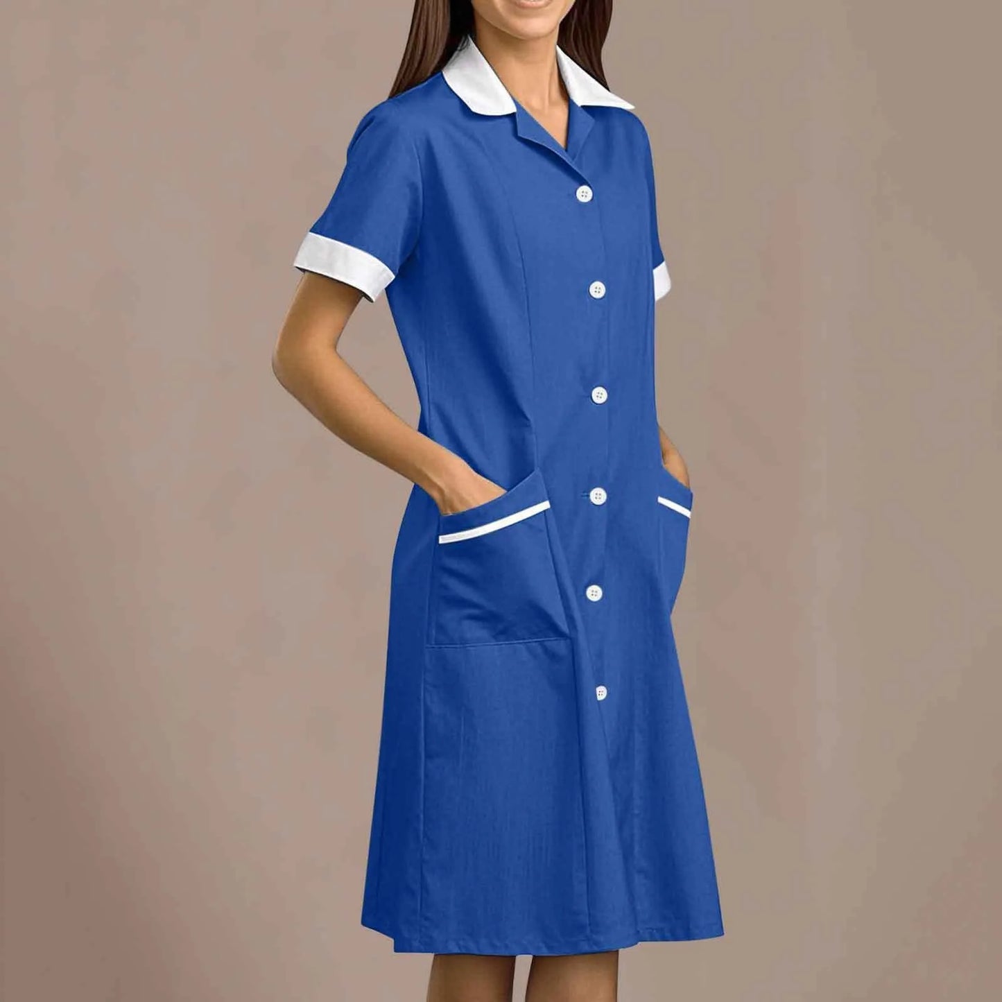 Eillysevens Nurse Uniform Long Sleeve Slim Fit Dress