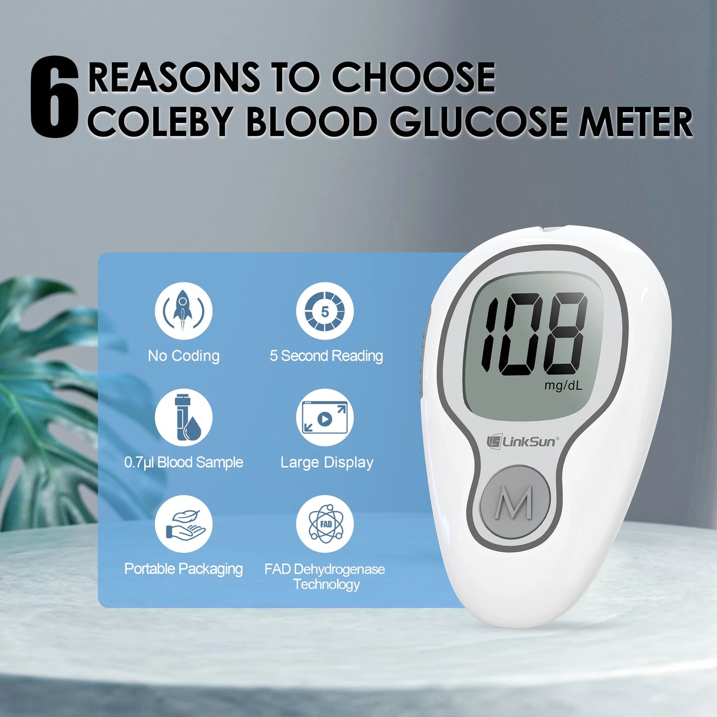 Linksun Blood Glucose Meter G4253 Complete Diabetes Testing Kit