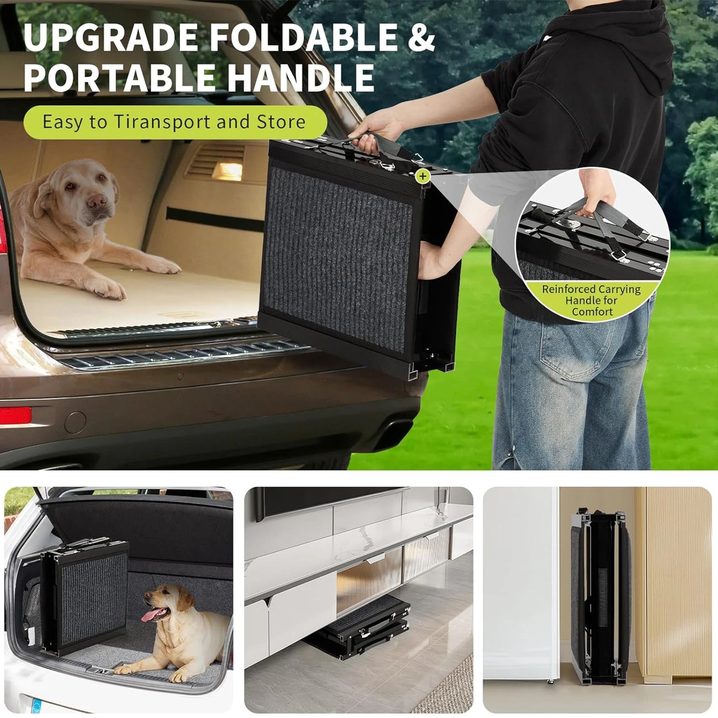 HiMISS Upgraded Dog Ramp For Cars Folding Pet Ramp