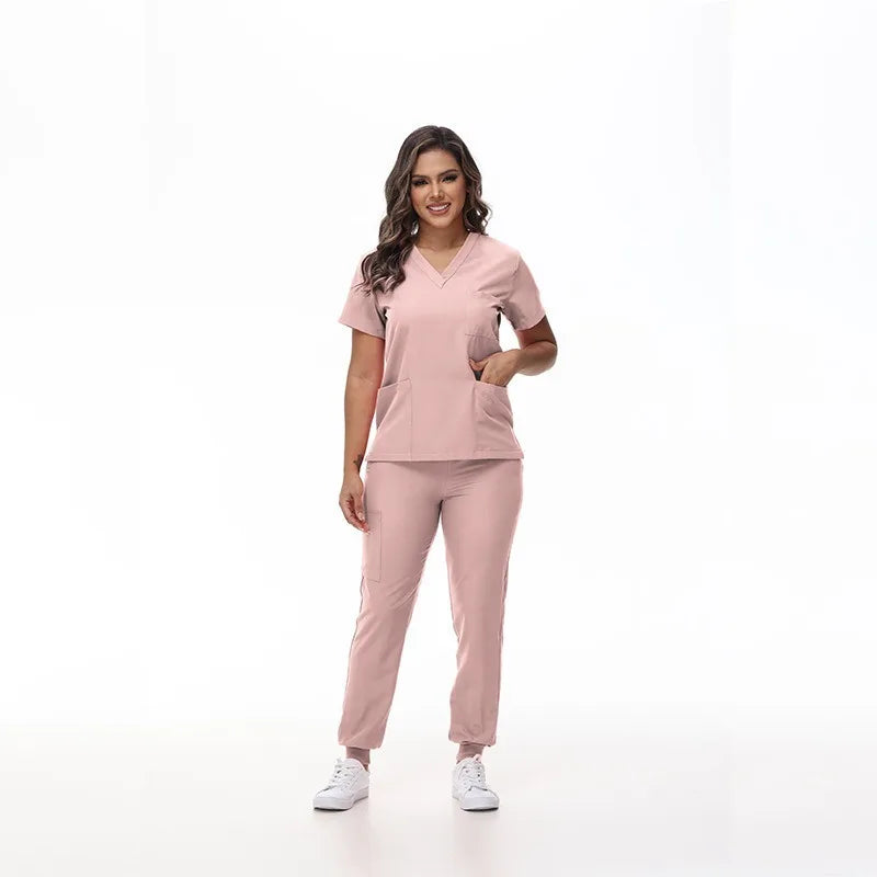 BAISITIMPLE Stretchy Medical Scrubs Uniform for Doctors and Nurses