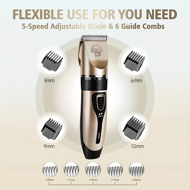 SHUYU Pet Hair Trimmer Kit Electric Precision Clippers For Dogs Cats