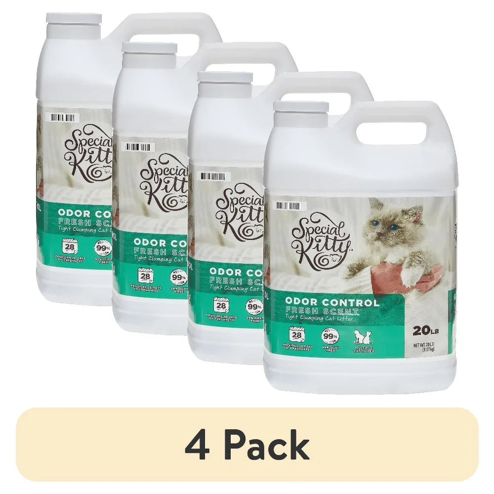 Clumping Clay Cat Litter Fresh Scent Odor Control 4 Pack