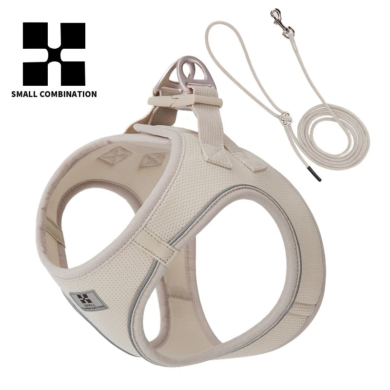Small Combination Reflective Dog Harness Leash Set For Small And Medium Dogs